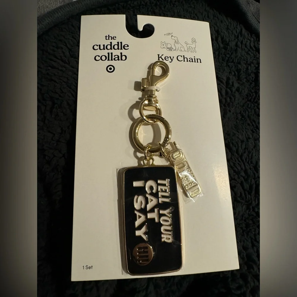 The Cuddle Collab Tell your Cat I say Hi Keychain NWT